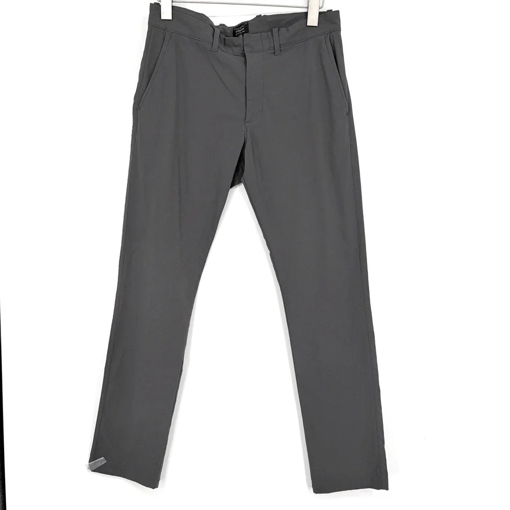 J.Crew 484 Slim Stretch Tech Pant  Size 29/30 Dark Grey Zip pockets